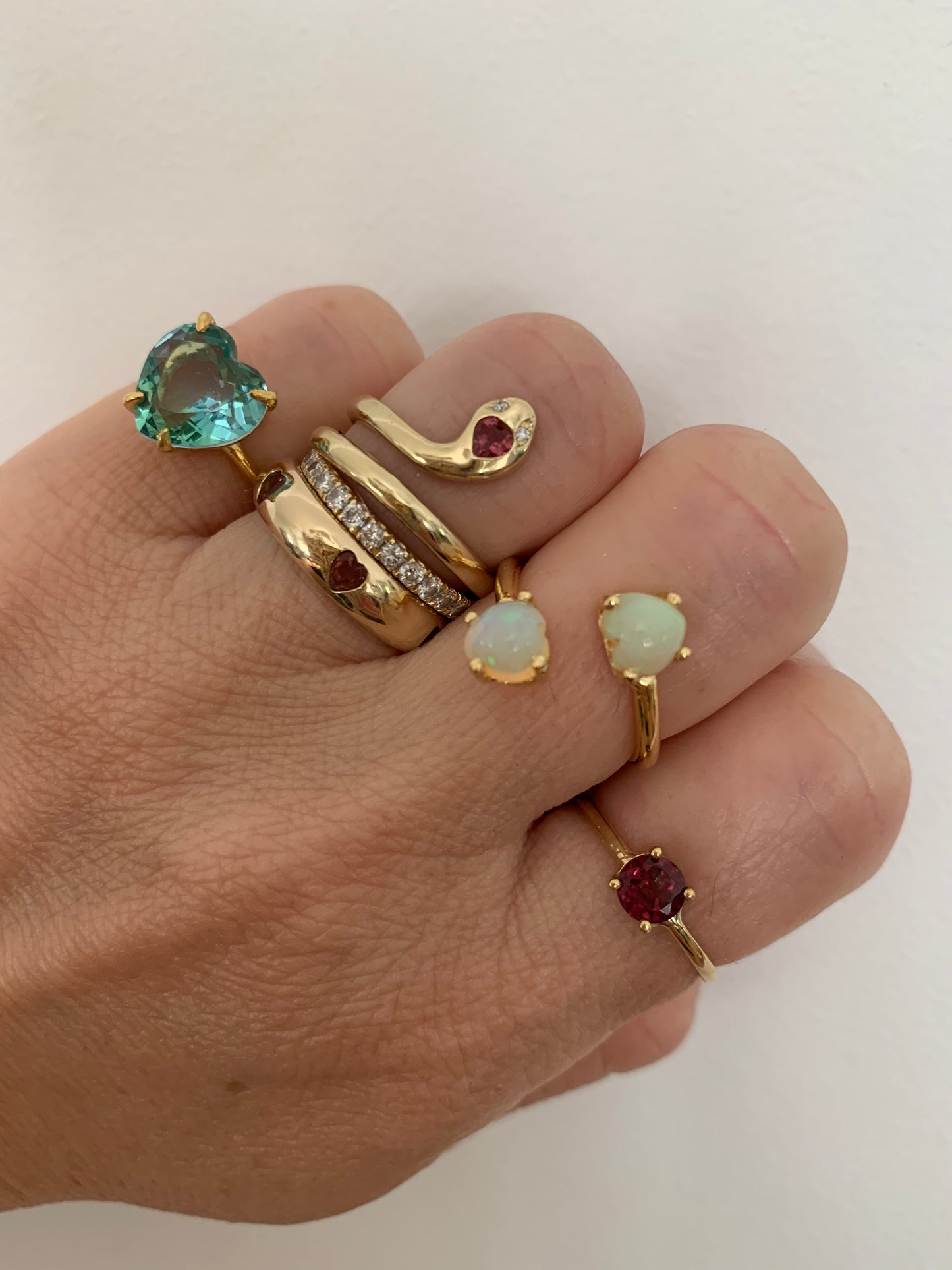 Heart of Stone- Blue Green Tourmaline Ring