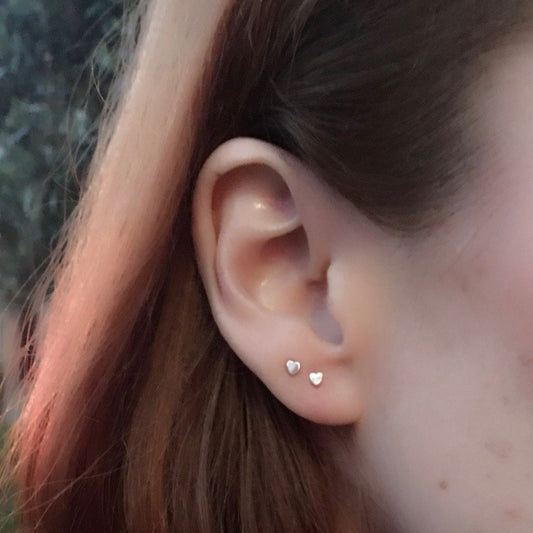 Tiny Baby Heart Ear Studs