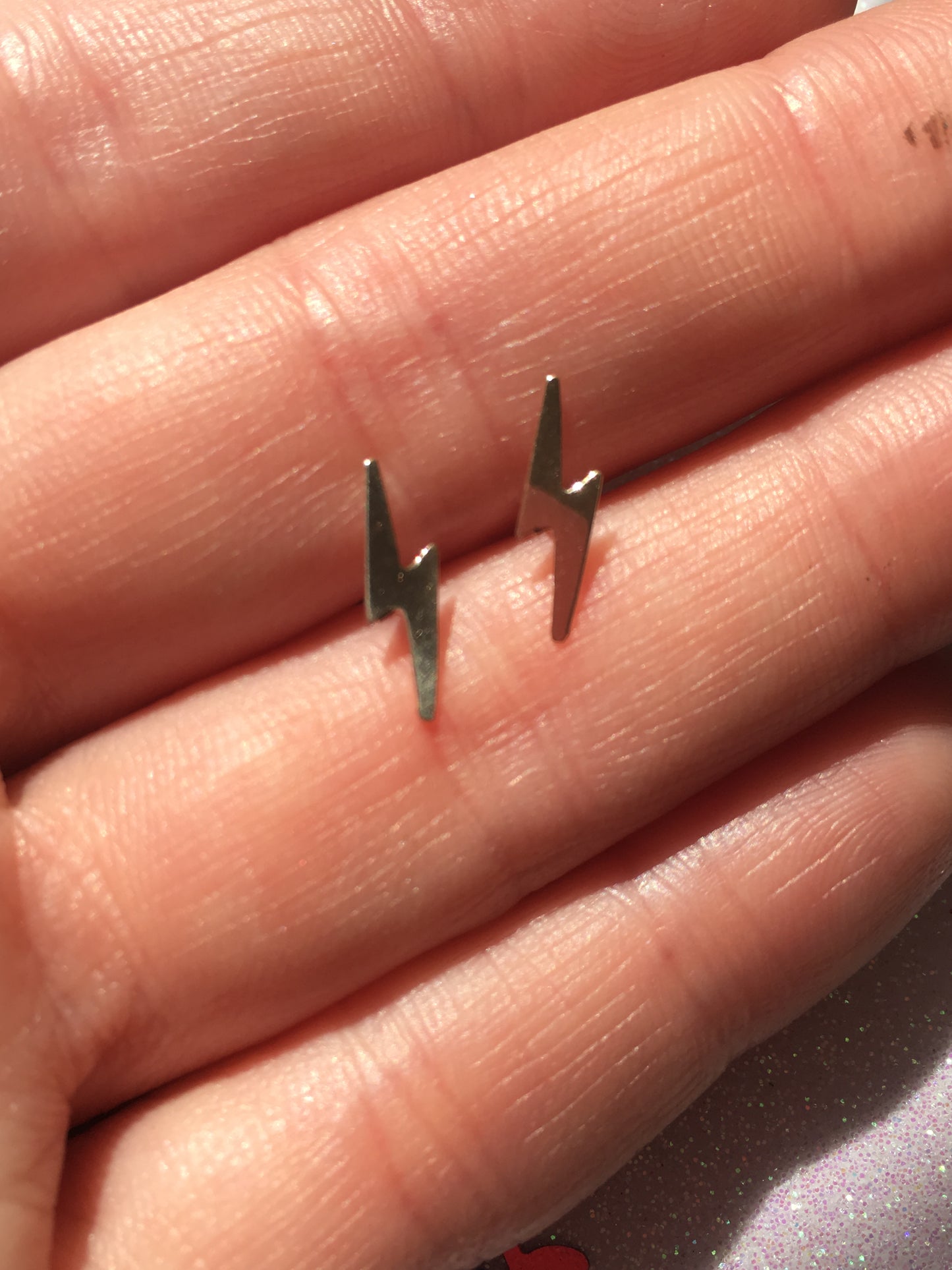 Tiny Lightening Bolt Ear Studs