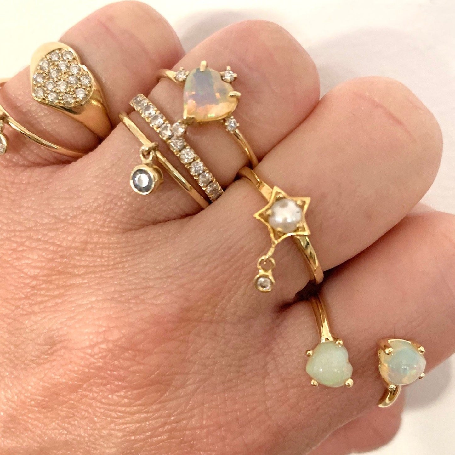 Open Your Heart- Opal and Diamond Heart ring