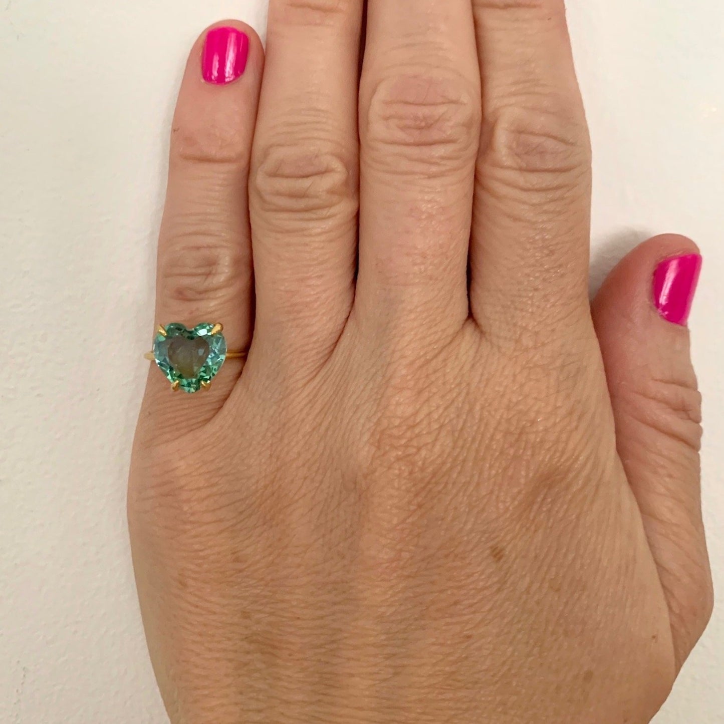 Heart of Stone- Blue Green Tourmaline Ring