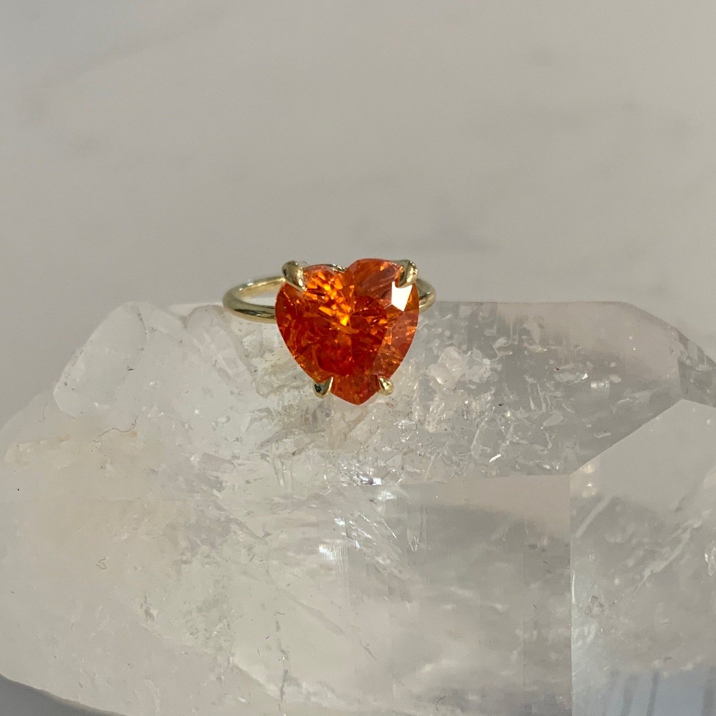 Heart of Stone- Orange Spessartite Garnet Ring